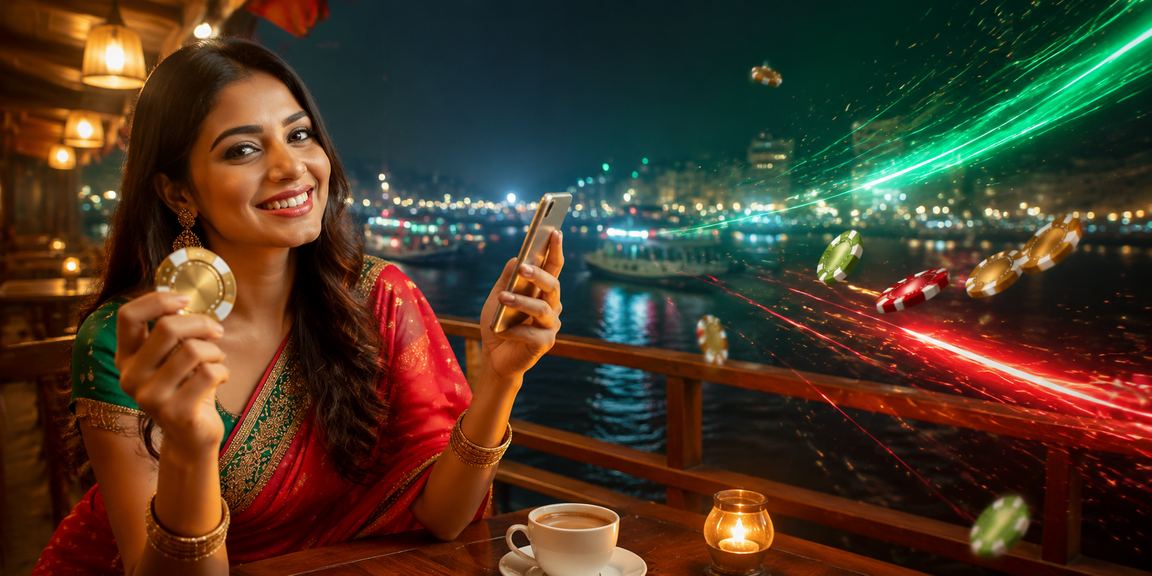 ঢাকায় মোবাইল কেসিনো বেটিং দৃশ্য, লাল-সবুজ আলোসহ